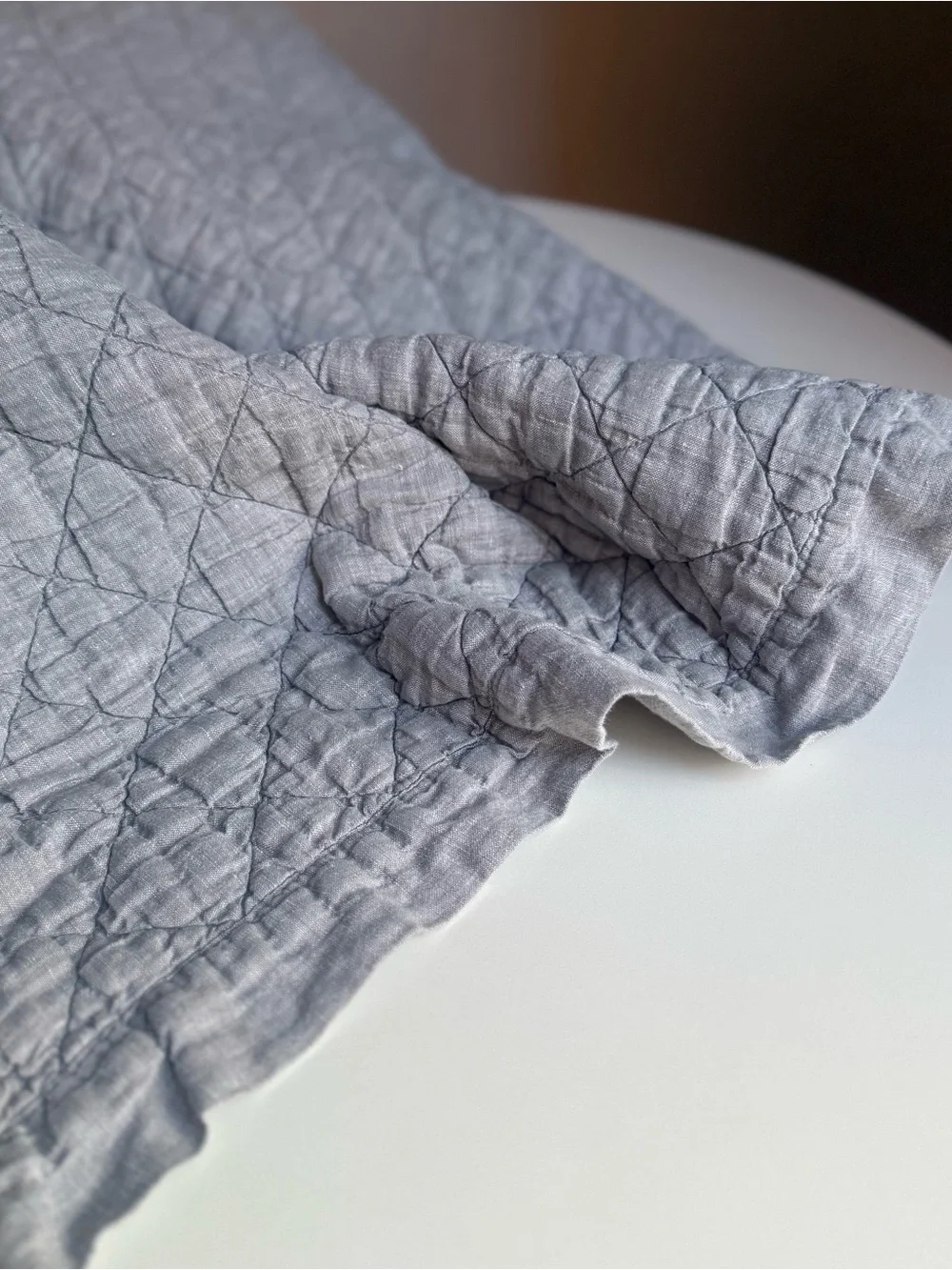 Quilted Gray Blanket Filling Size 87x87 Cotton Thick Bedspread Premium
